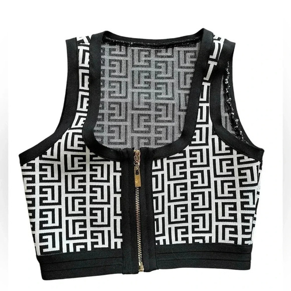 2 pieces 70βs monogram zipper ensemble size XS - Picture 3 of 8